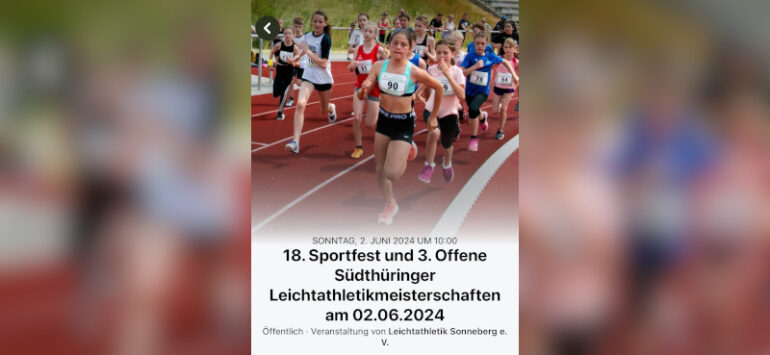 Vorschau 18. Sportfest und 3. Offene Südthüringer Meisterschaften am 02.06.2024